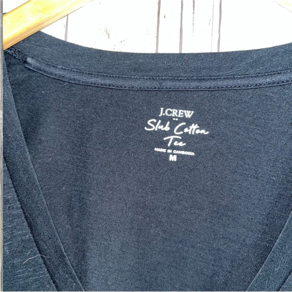 J. Crew Black Slub Cotton Short Sleeve Tee - Picture 3 of 3